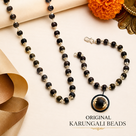 Silver Karungali Mala – Divine Protection With Govt. Lab Certification & Free Karungali Bracelet