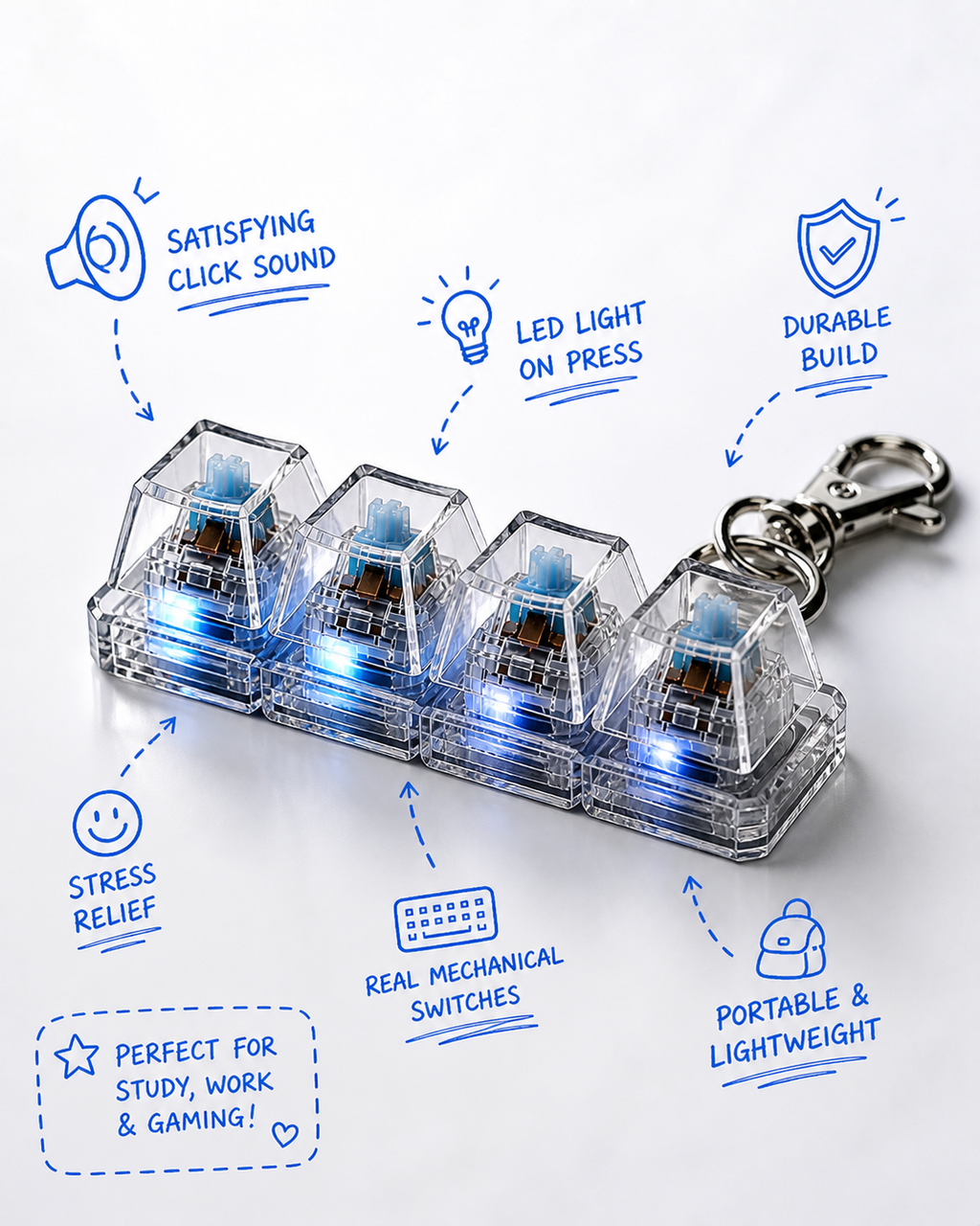 Export quality mechanical keyboard switch fidget toy